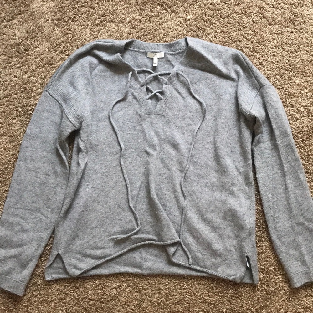 Joie Lace-up Cashmere Blend Sweater